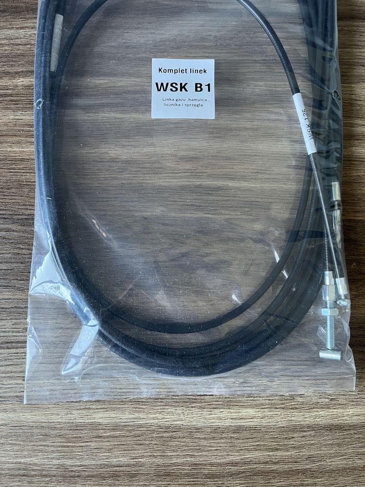 NOWY POLSKI komplet linek linki WSK 125 B1 CZARNE dwuramówka