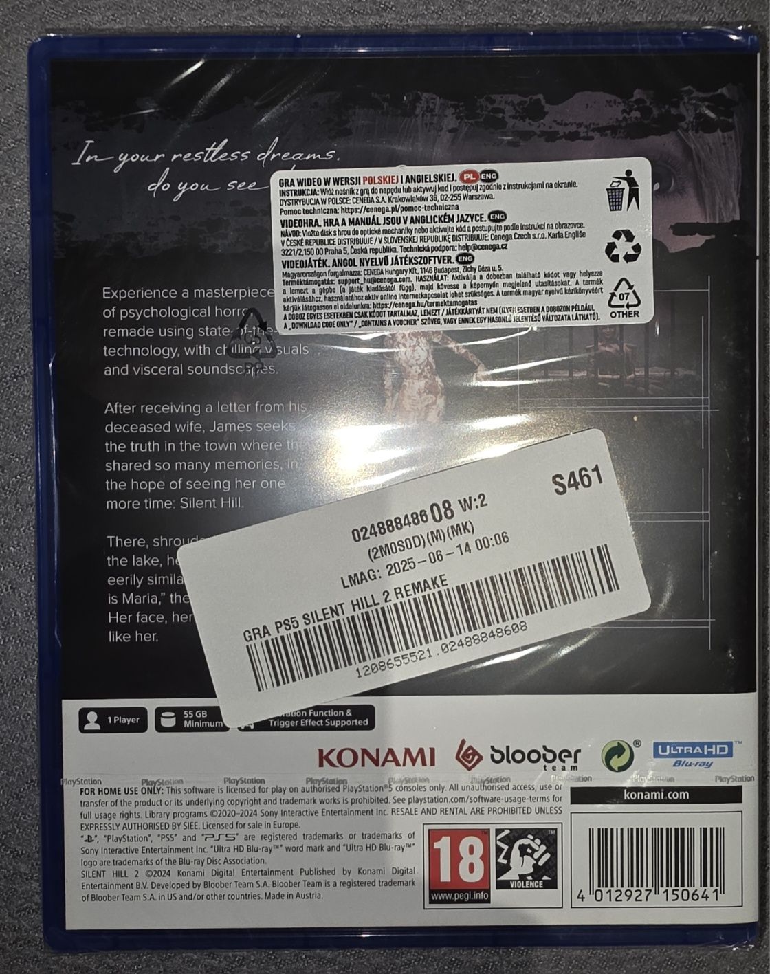 Silent Hill 2 Remake PS5. PL. Folia.