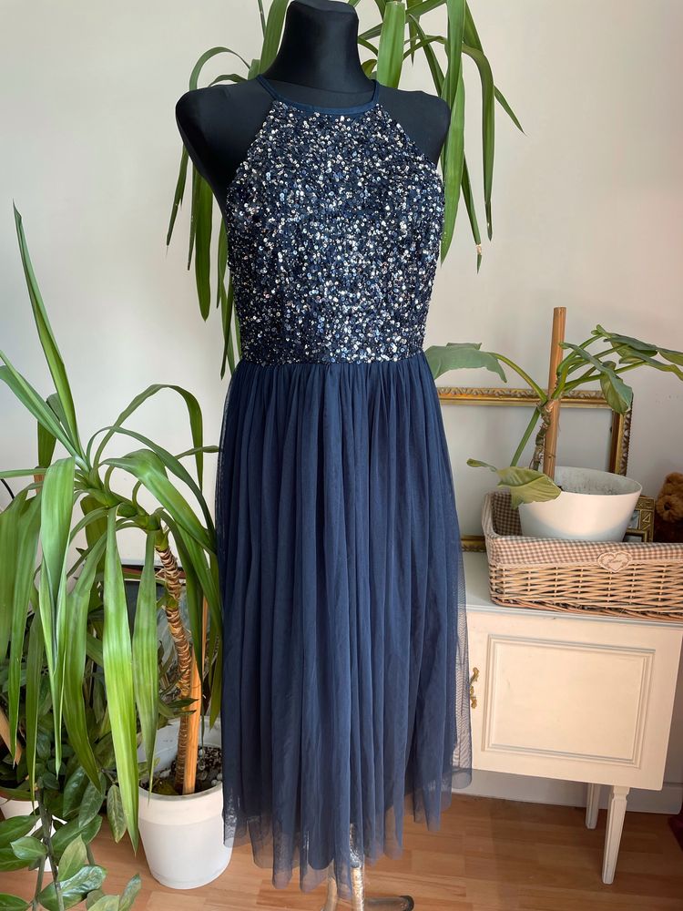Maya deluxe sukienka tiulowa midi cekinowa 42 xl L 40 asos