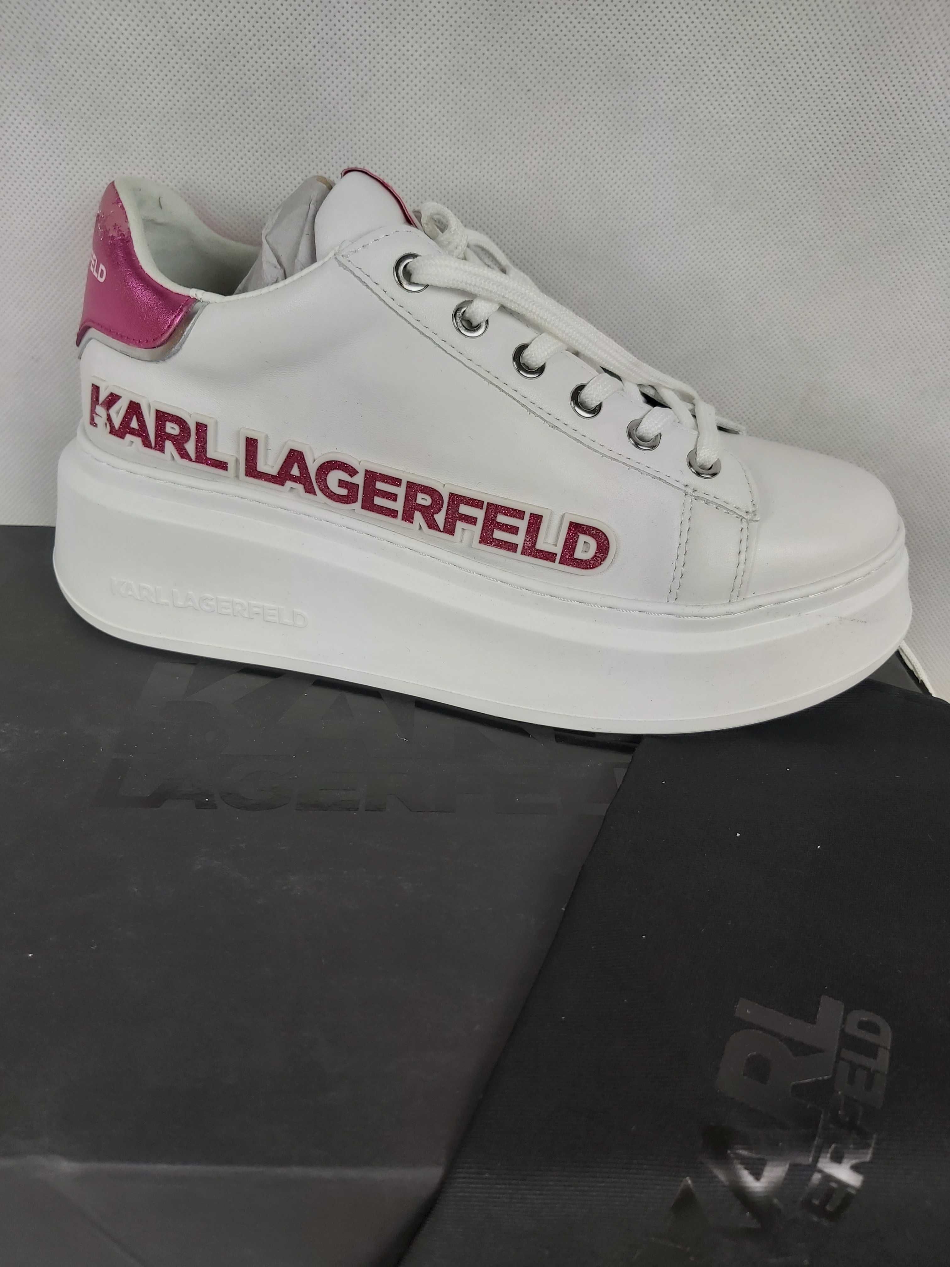 Skneakersy KARIL LAGERFELD  białe różowe 39 trampki anakapri