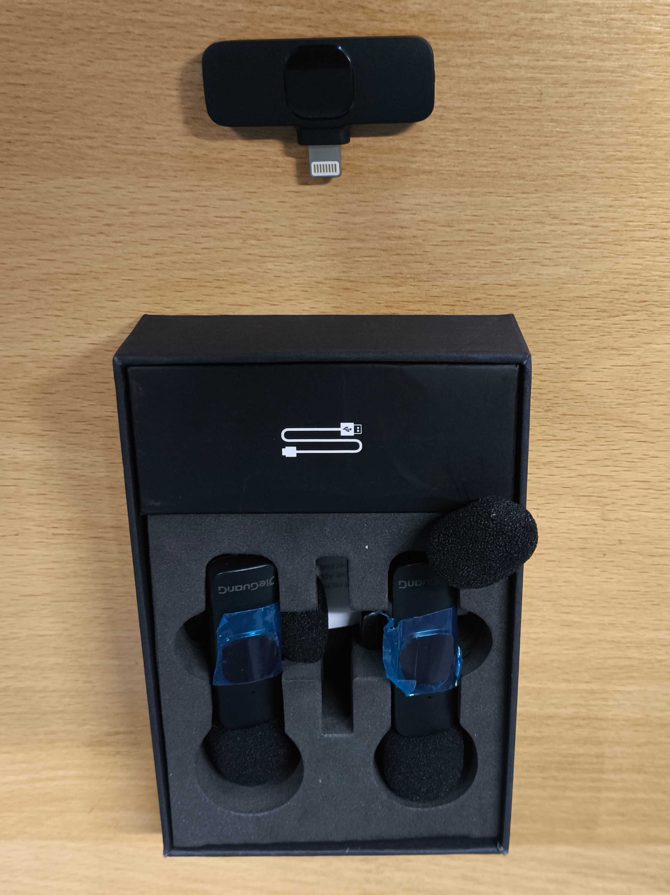 Bezprzewodowy mikrofon lavalier 2szt plug-Play do iPhone iPad [2183]