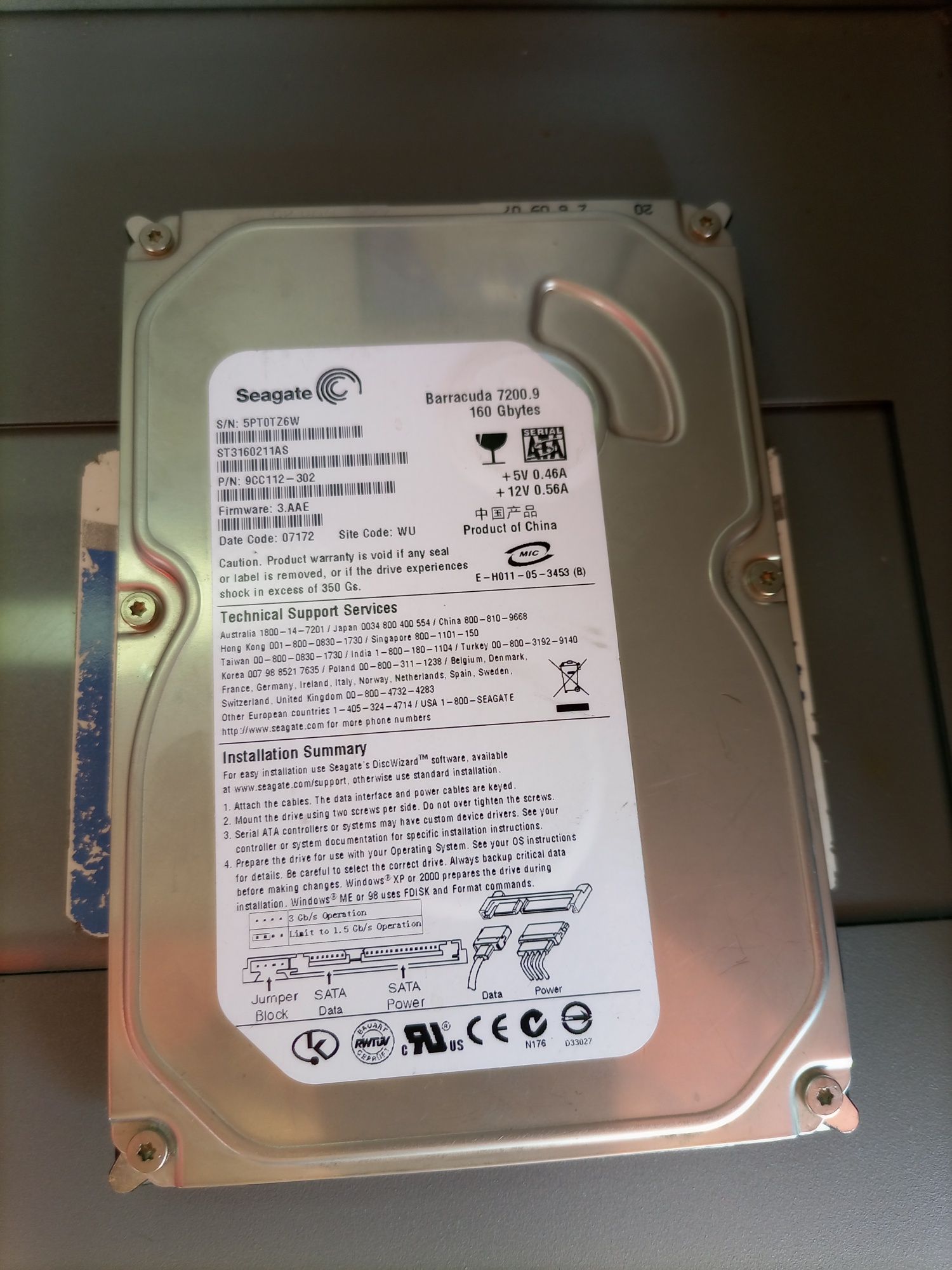 Disco Sata 160GB 7200rpm