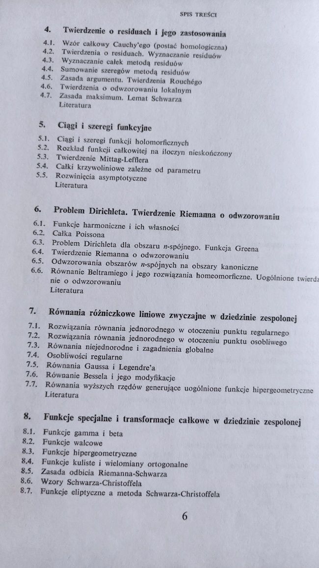 elementy analizy zespolonej matematyka podręcznik całki funkcje