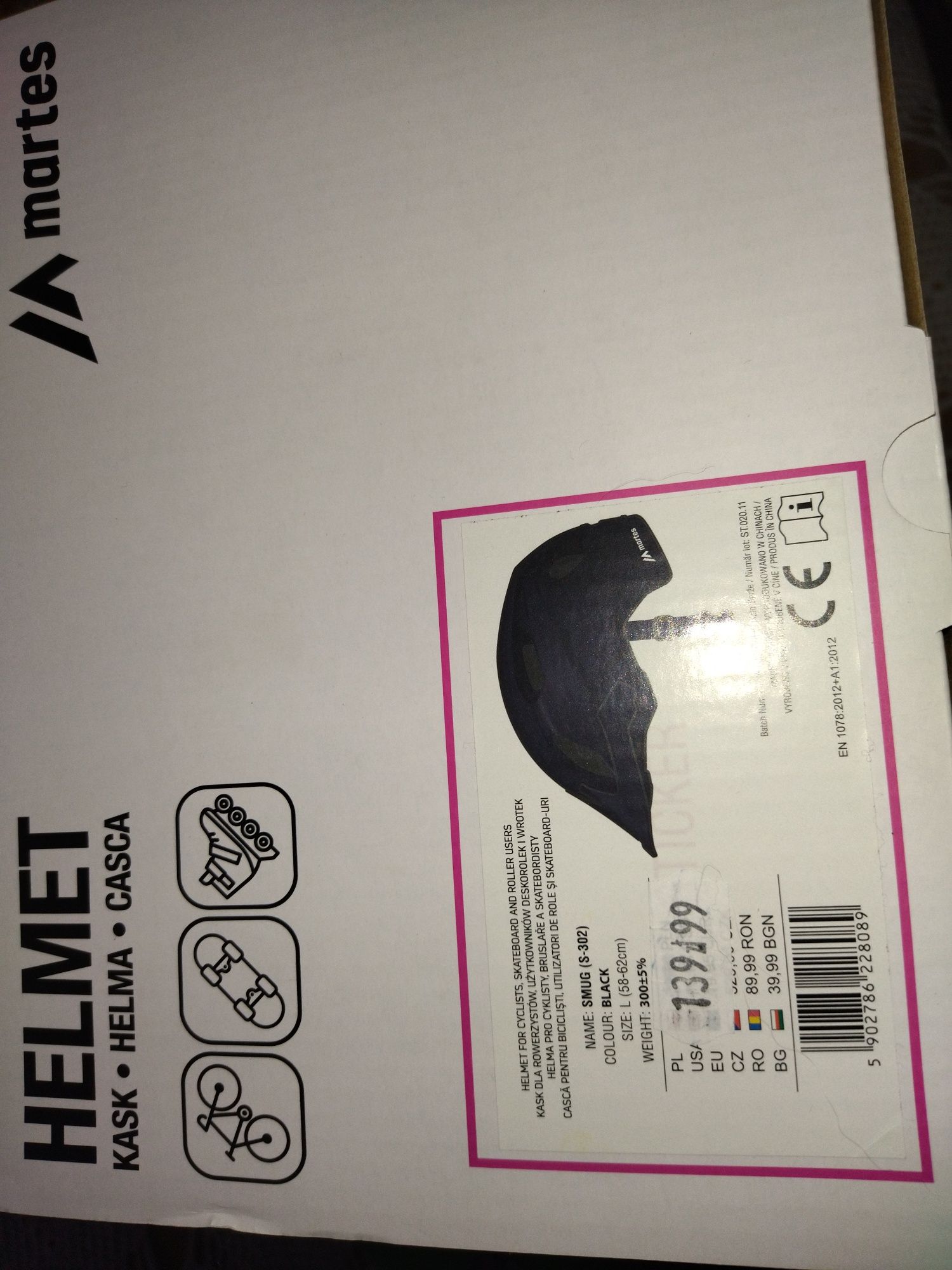 Kask rowerowy czarny size L.