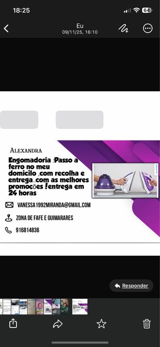 Engomadoria no meu domicilio