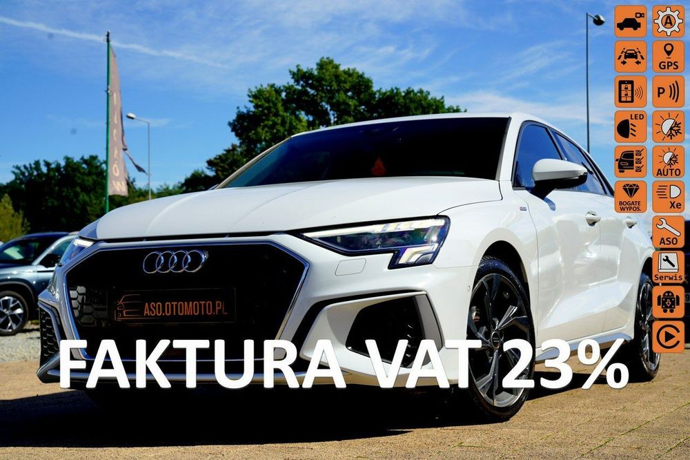 Audi A3 S LINE skóra KAMERA virtual cockpit el.fotele NAWI automat F1 ful led