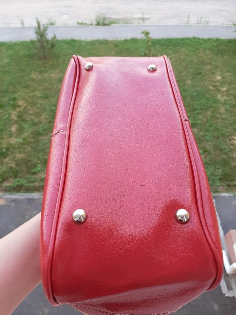Ідеальна Червона Стильна жіноча сумка шопер