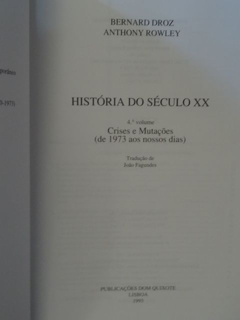 História do Século XX de Bérnard Droz - 4 Volumes