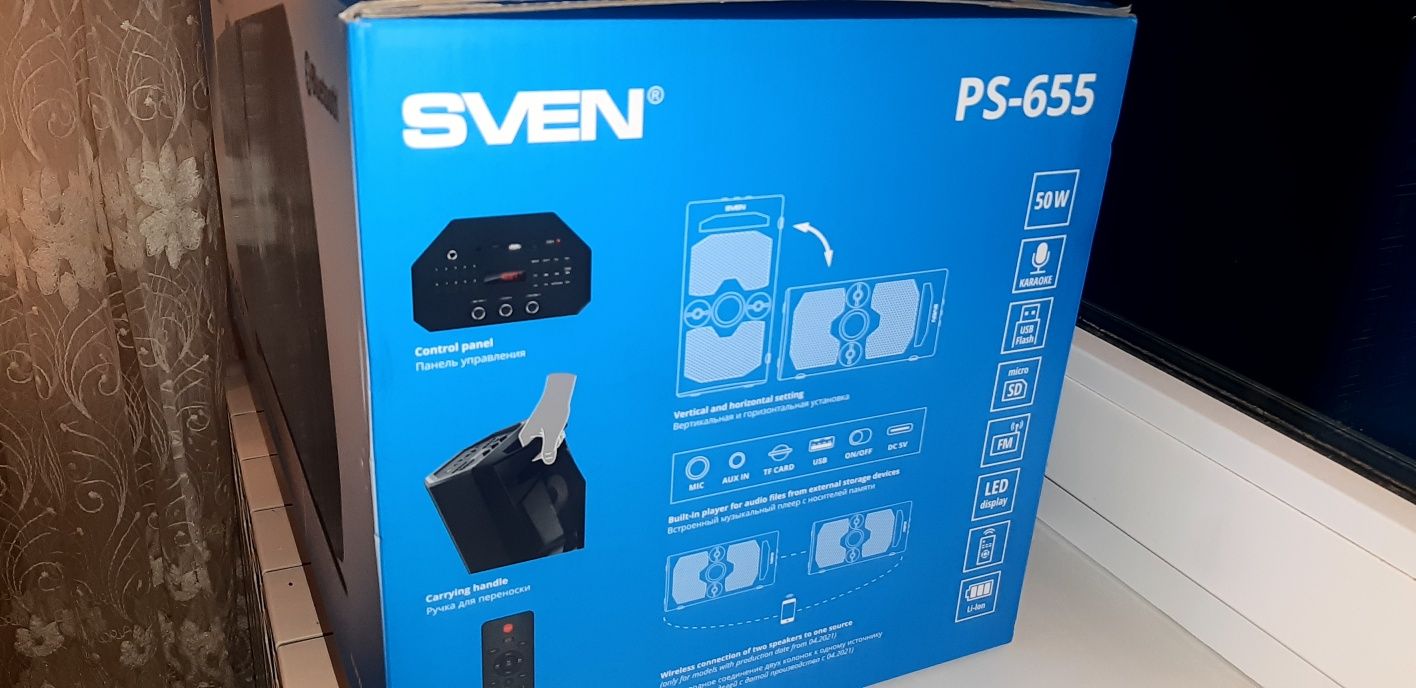 Sven ps-650 , 655. Портативна колонка,акустика блютус, bluetooth. Блют