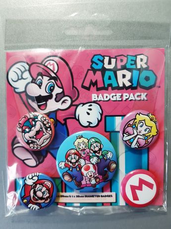 Coleção de pins oficiais do Super Mario (novo / selado)