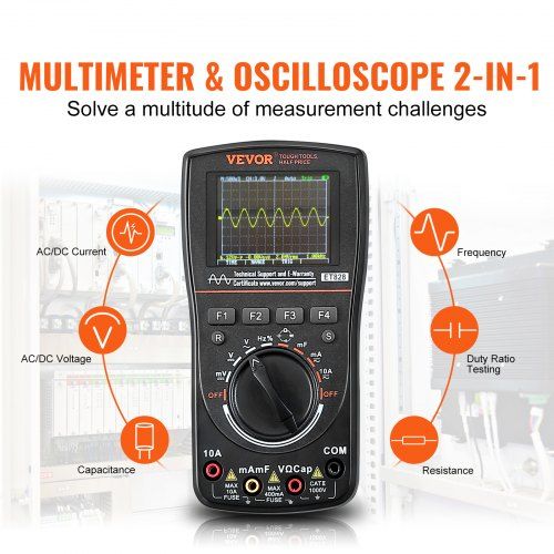 2 em 1 Osciloscópio portátil Multímetro digital 1 canal 1 MHz Largura