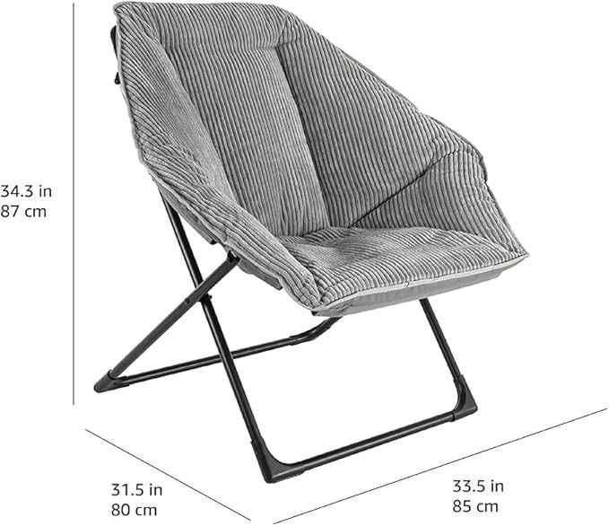 Krzesło fotel Amazon Basics w kształcie sześciokąta składane 85x80x87