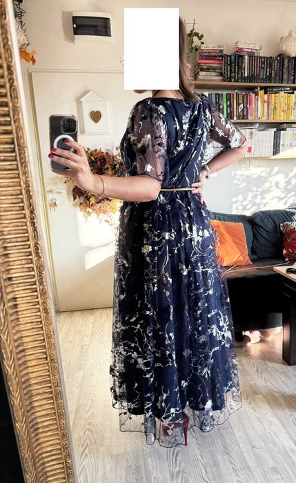 Granatowa sukienka maxi 50