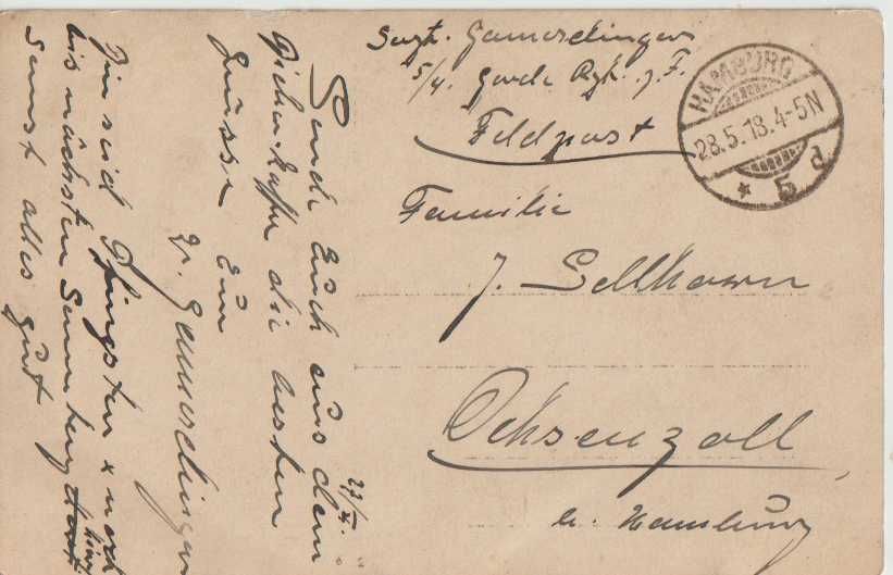 Pocztówka I wojna światowa 1918 żołnierze Feldpost