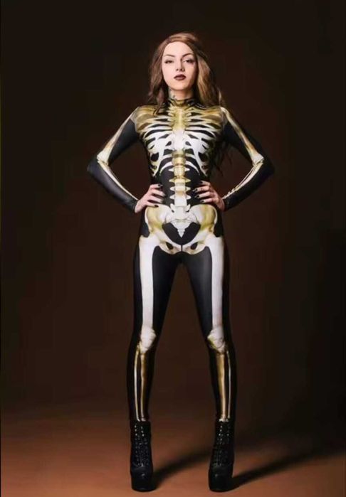 Kostium przebranie damskie kościotrup roz S Halloween