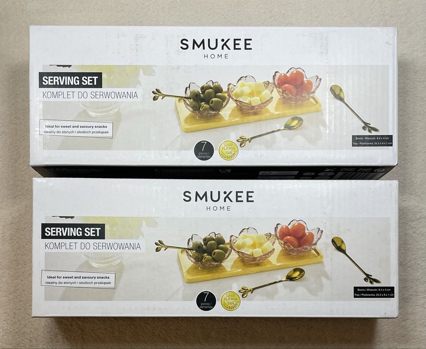 Komplet do serwowania Smukee kwiatek złote łyżeczki