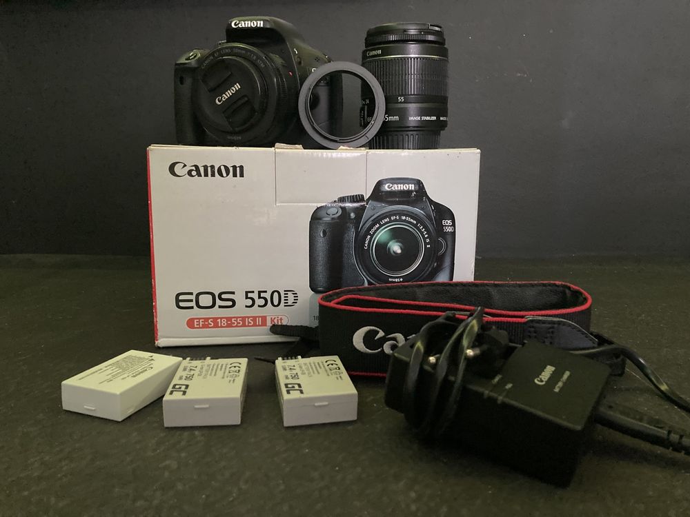 Zestaw Canon 550d + 50mm + 18-55mm