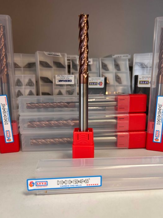 Frez węglikowy, powlekany, fi 10 x 55 x 150, do stali, 60 HRC