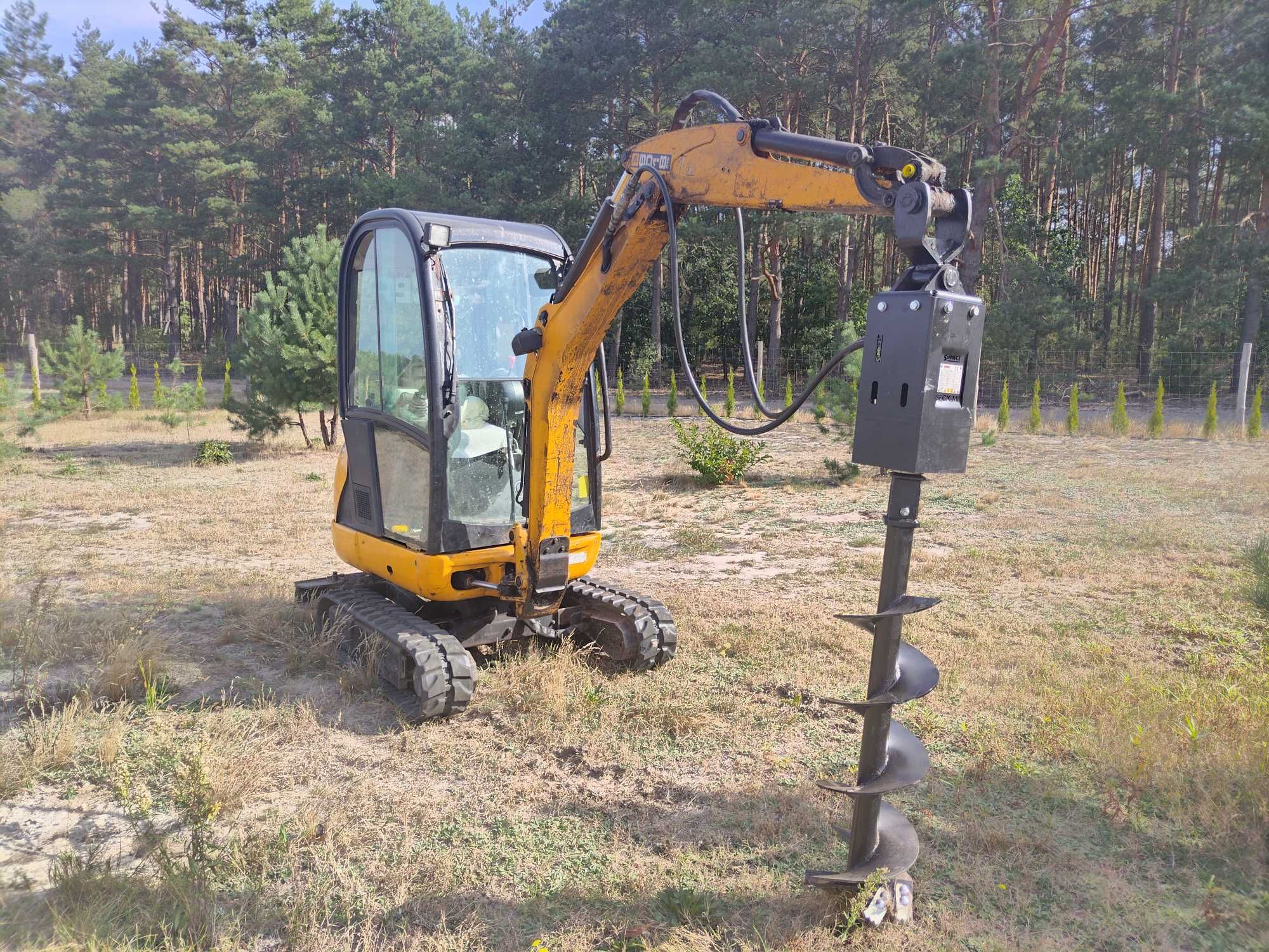 usługi minikoparka JCB 8018 kucie betonu młotem, wiertnica ziemi gleby