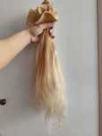 Włosy naturalne doczepiane jasny blond na spinkach 95 g 45 cm zestaw