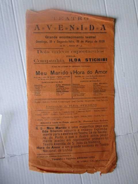 folhetos raros teatro anos 10 - 20  ilda stichini angela pinto