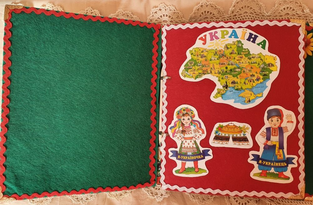 Книжка из фетра об Украине, национальные символы, книжка-саморобка