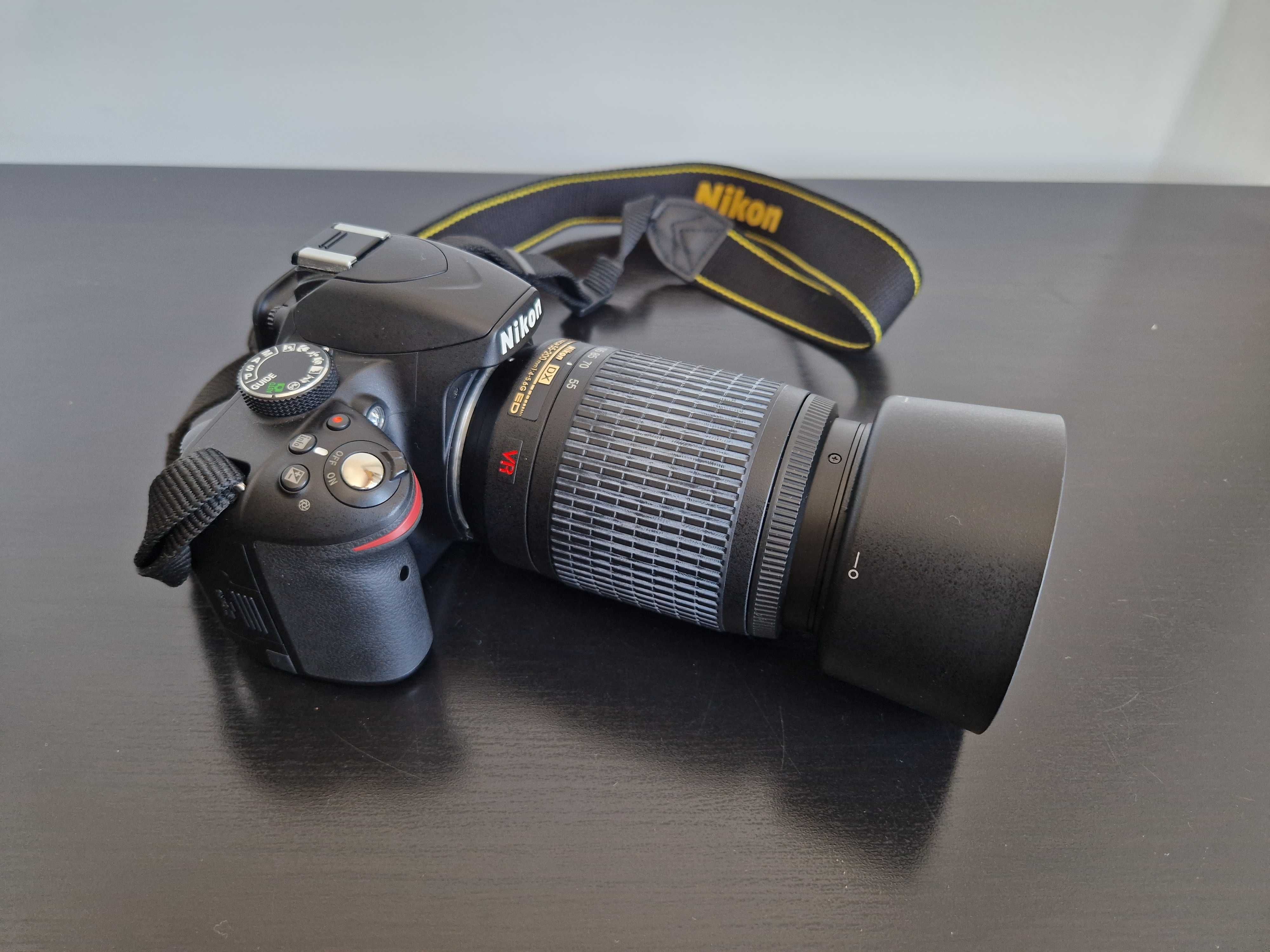 Nikon D3200 (2 malas/2 lentes/cartão 64gb/tripé/kit limpeza/manual)