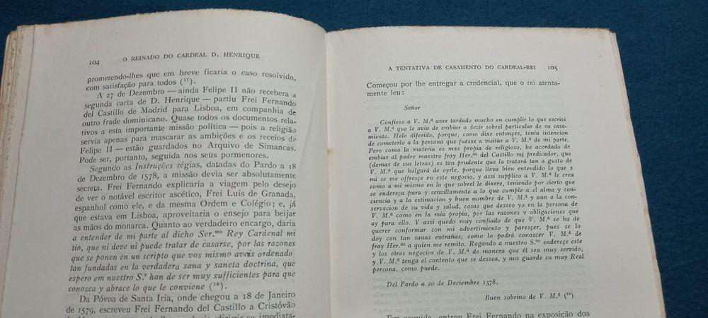 Livro antigo - O Reinado do Cardeal D. Henrique -1946