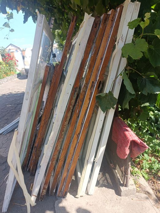 Продам вікна 140ш×150в дерево скло б/у