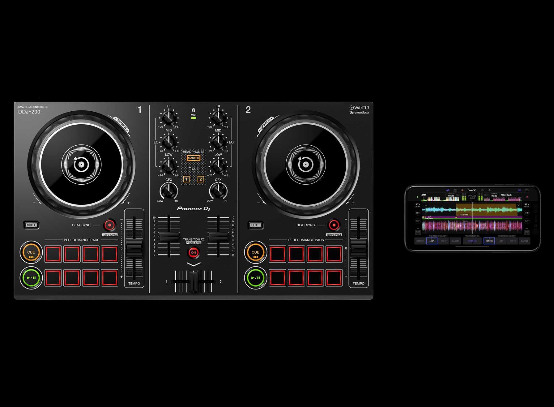 Controlador de DJ Pioneer DJ DDJ-200 com Bag incluída