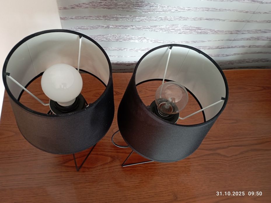 Lampka nocna czarny abażur