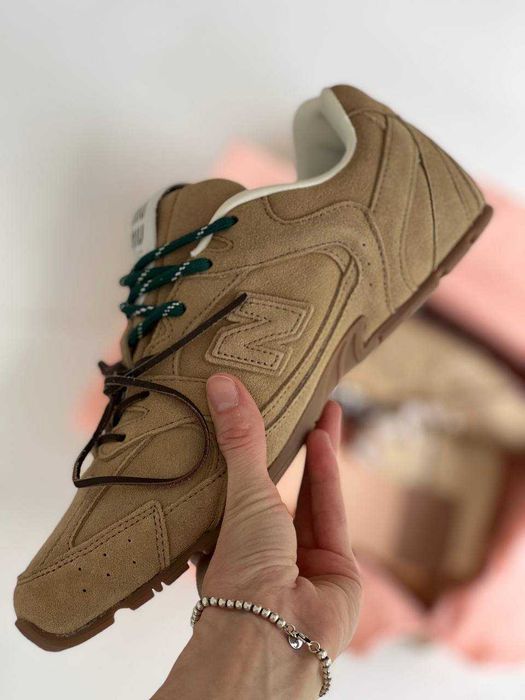 Женские кроссовки NEW BALANCE x MIU MIU BEIGE / GREEN. 36-40