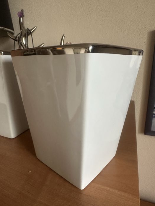 Biało-srebrna Osłonka Glamour - 2sz - Zwężany Kwadrat