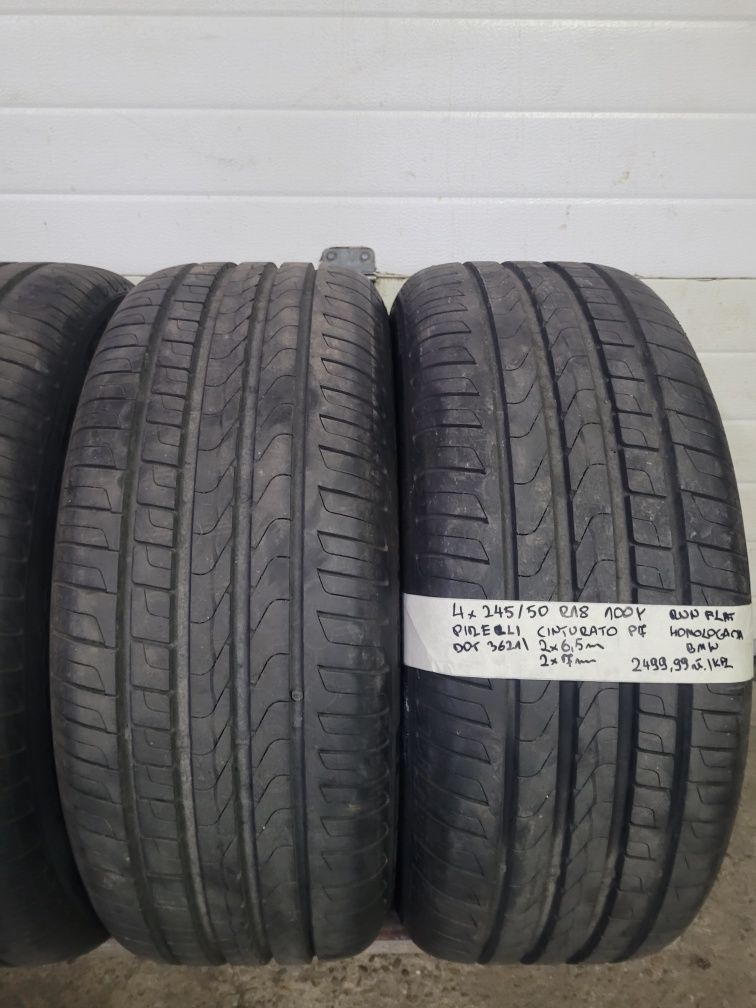 Opony letnie używane 245/50 R18 100Y Pirelli - 4 szt.