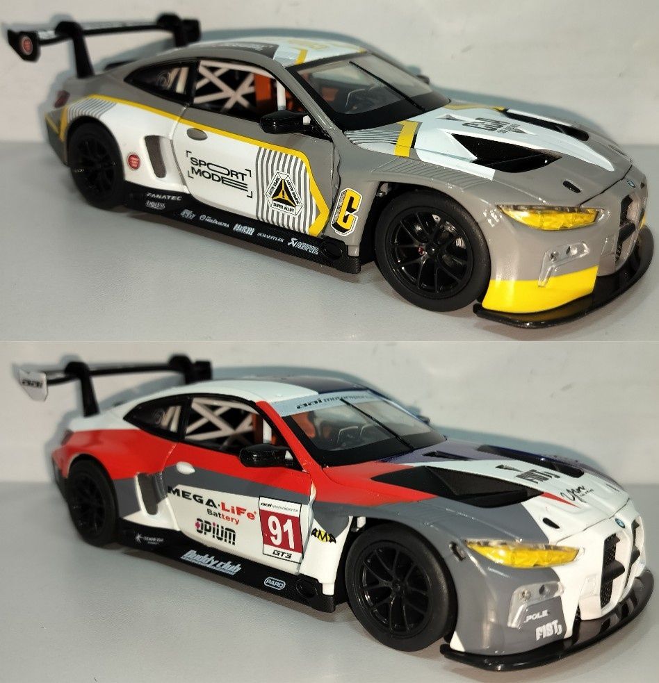 BMW M4 GT3 Racing модель 1:24 ТМ Автопром Металлическая звук свет
