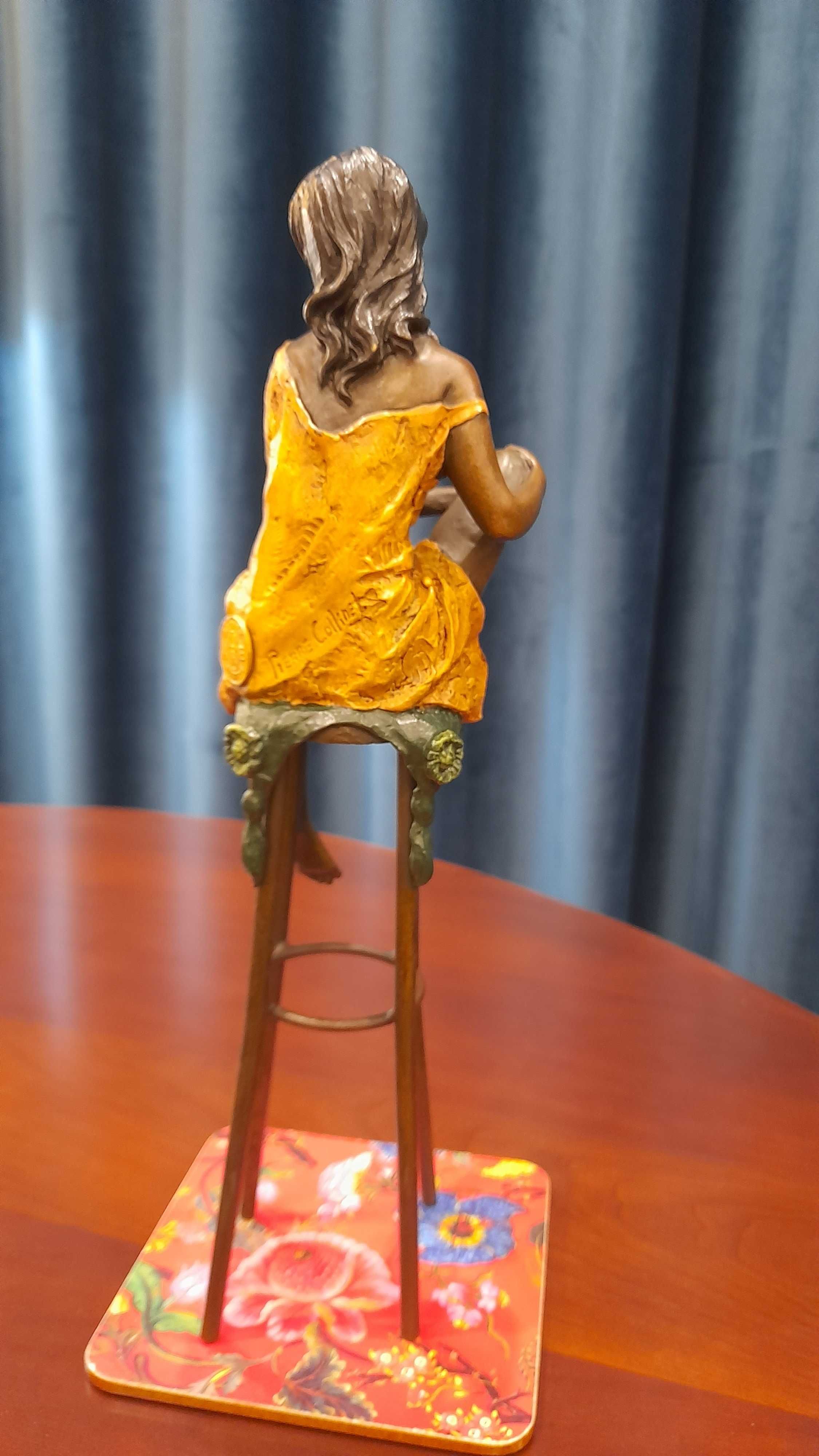 Kobieta Siedząca na Krześle AKT BRĄZ sygnowany