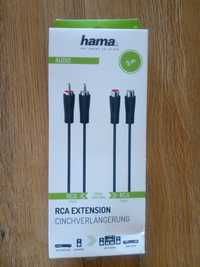 Przedłużacz audio HAMA 2 wtyki RCA - 2 gniazda RCA 3m