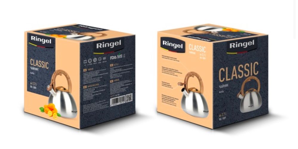 Чайник 2.7 л зі свистком Ringel Classic сталь Австрія новий Київ