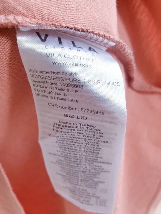 Rożowa koszulka t-shirt Vila S 36 38 oversize