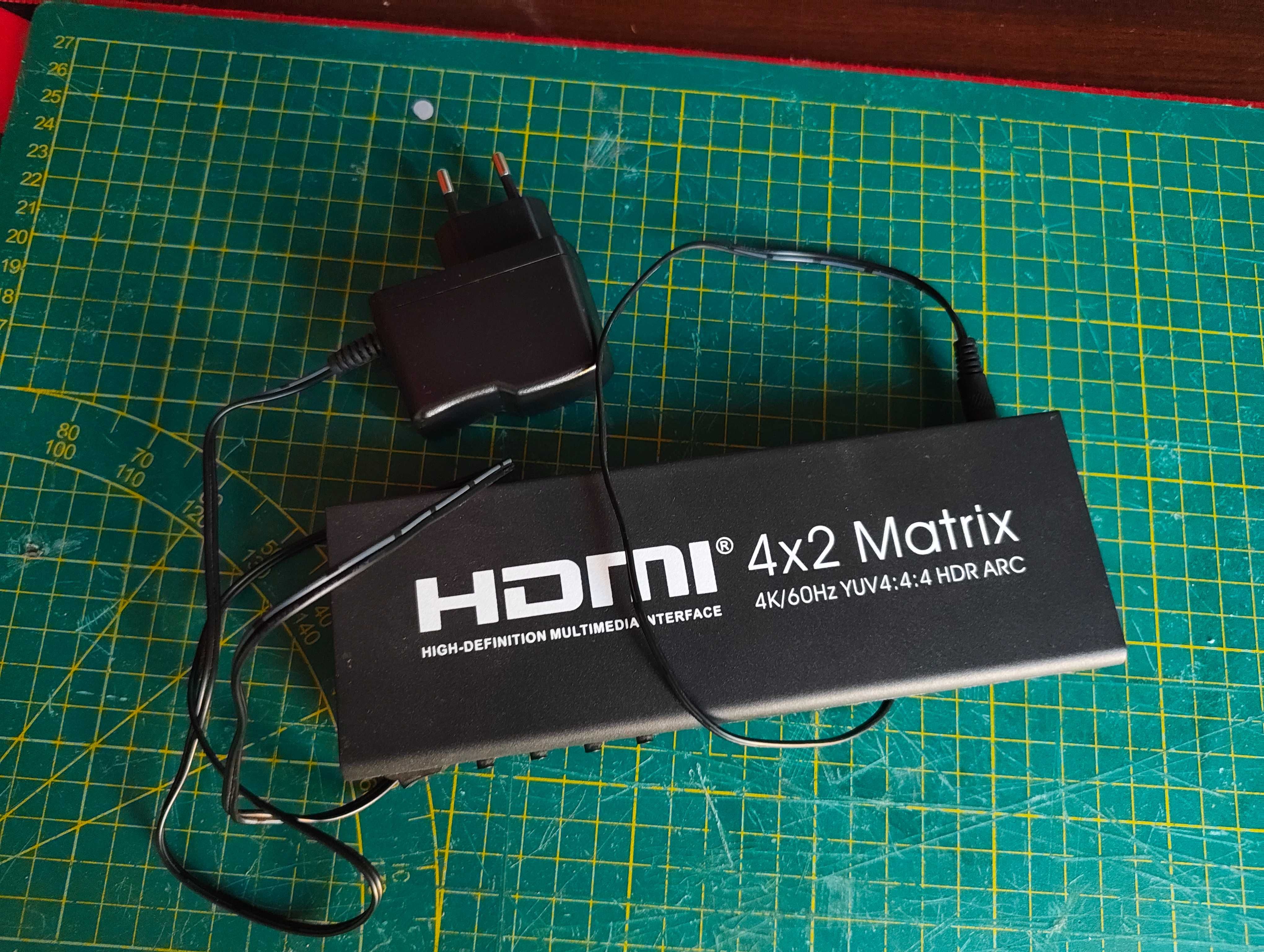 Switch HDMI Matrix 4x2 z zasilaczem