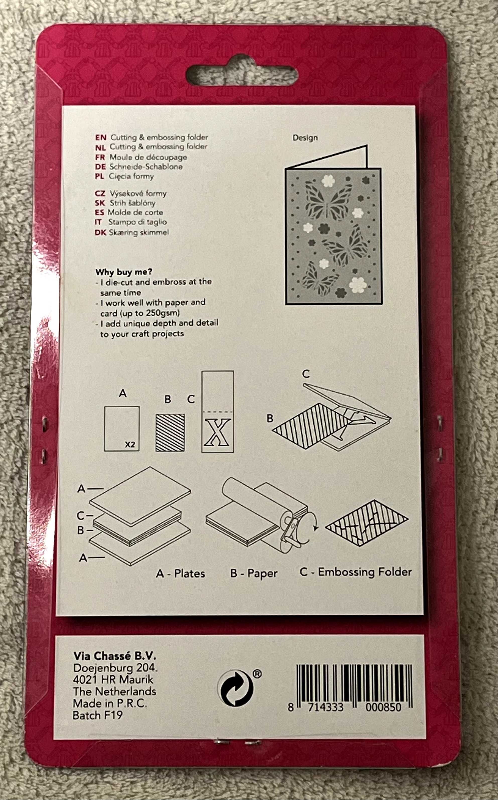 wykrojnik action embossing folder cutting motyle kwiatki kwiaty