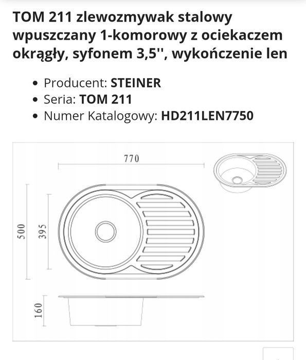 Zlewozmywak ze stali nierdzewnej