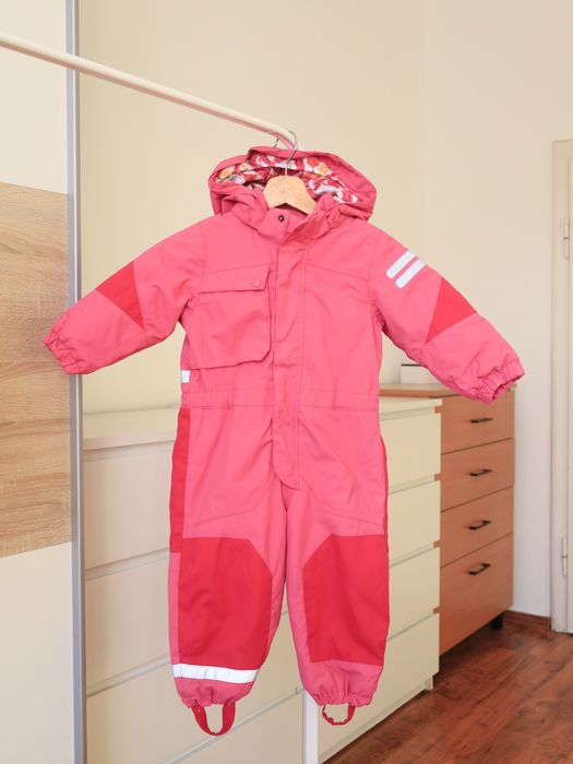 H&M zimowy kombinezon dziewczęcy 92 dla dziewczynki różowy na zimę