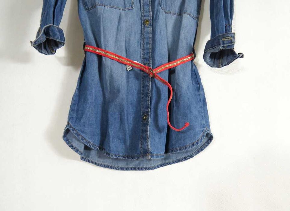 Tunika dziewczęca do leginsów Ala jeans KOSZULA JEANSOWA +PASEK TAO 86