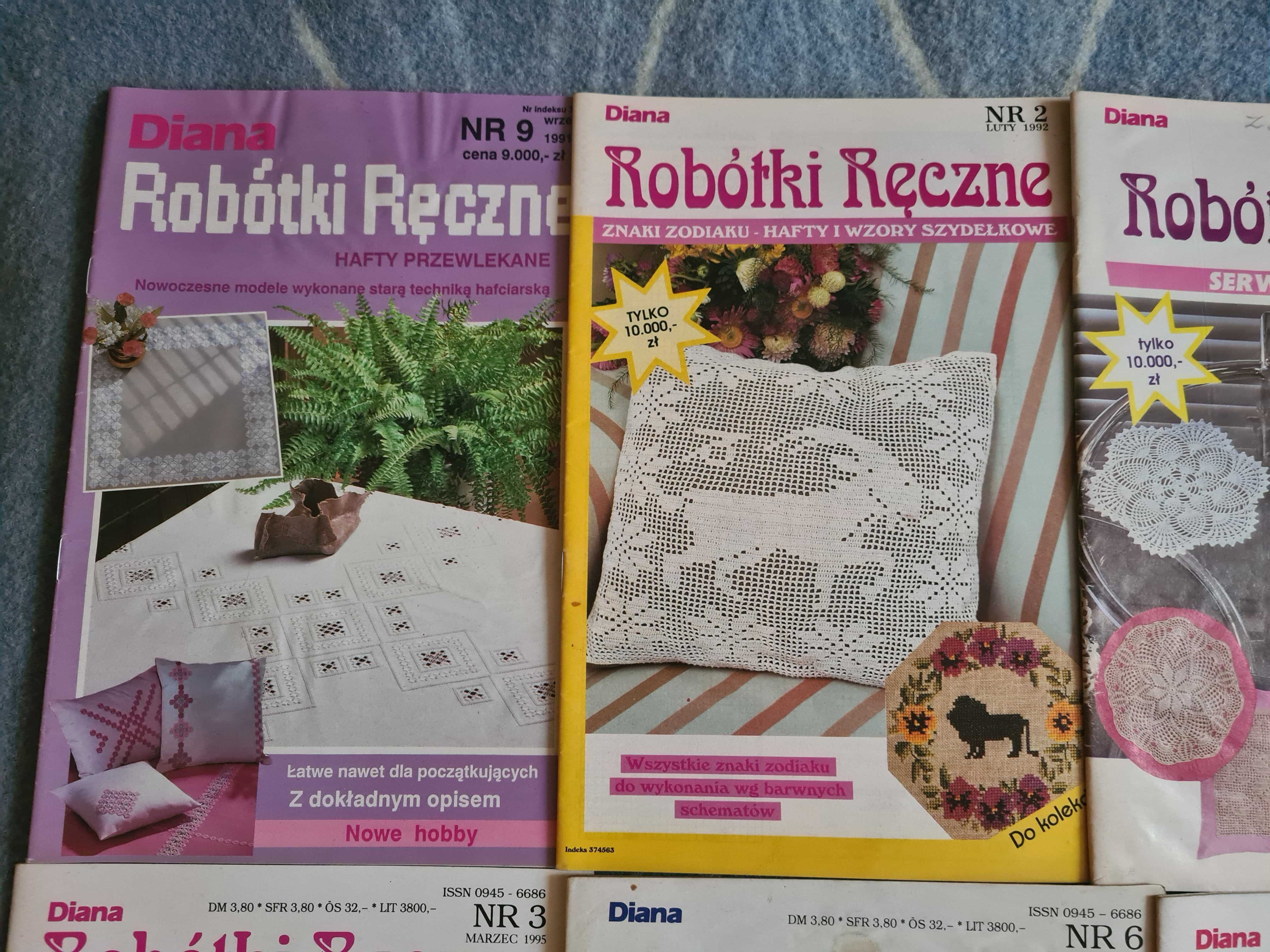 Zestaw 8. broszurek Diana z robótkami ręcznymi.