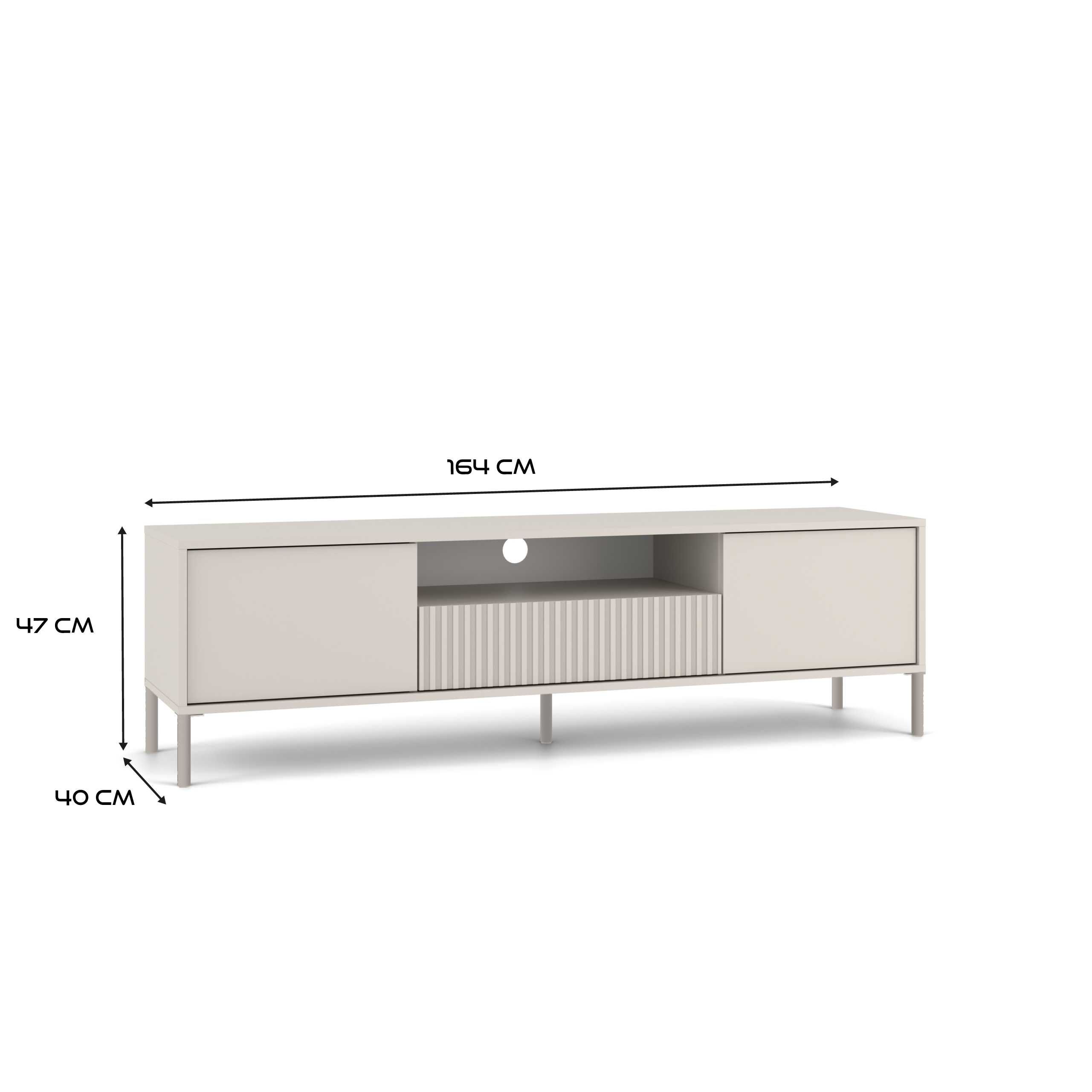 SZAFKA RTV 160 KAMARO Front Lamele Ryflowany + Gładki /Różne Kolory