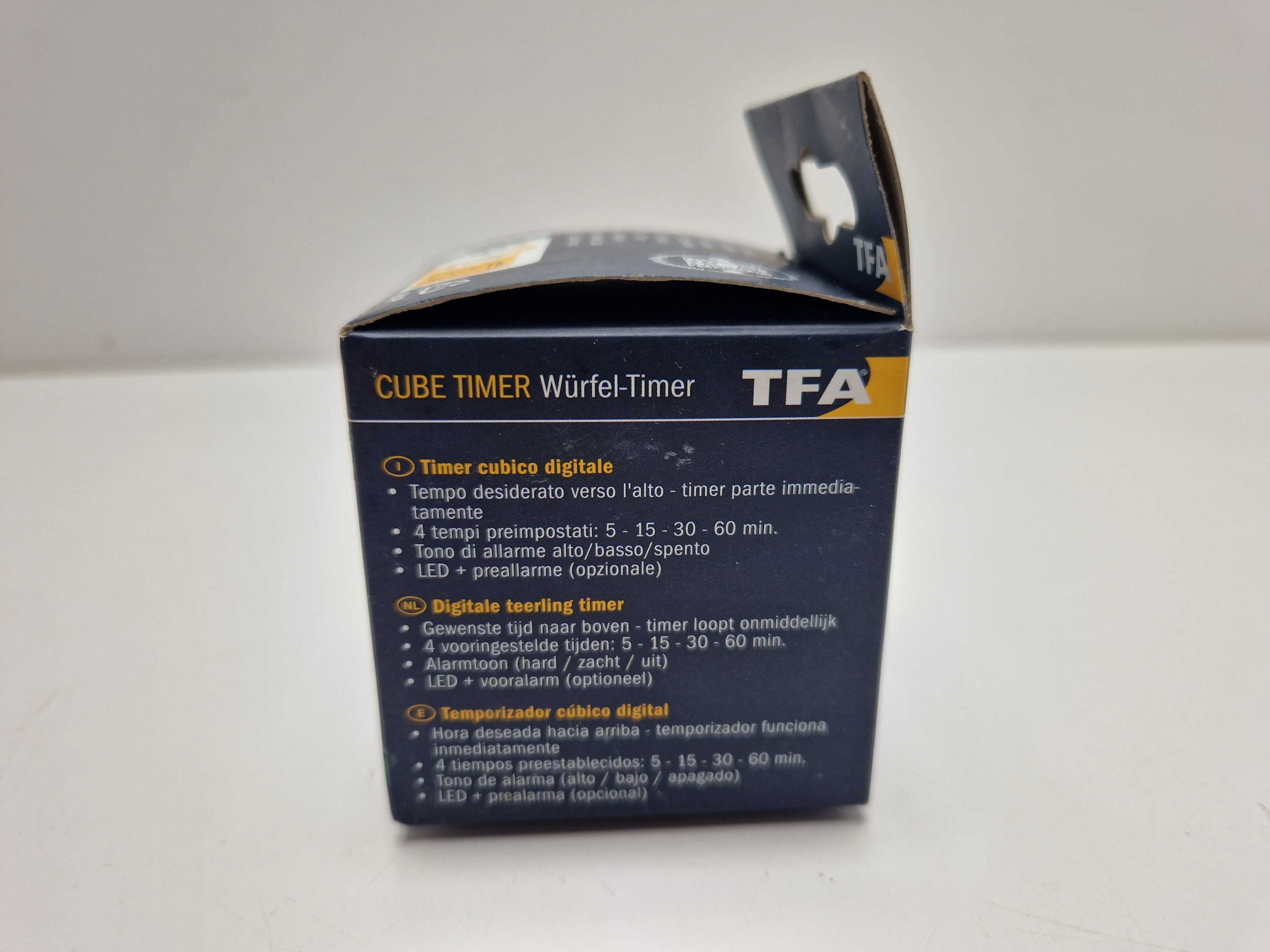 Minutnik Timer TFA dostmann cube cyfrowy biały