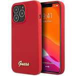 Etui Guess Silicone Vintage Gold Logo na iPhone 13 Pro Max - czerwone