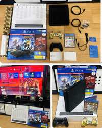 PlayStation 4 Slim + Comando + Jogo ( GTA V, Fortnite,Efootbool 2024 )