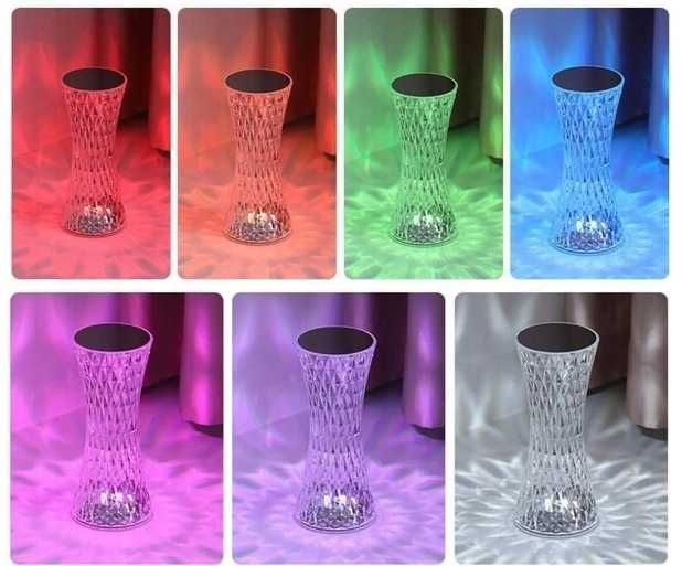 LAMPA lampka nocna DOTYKOWA stojąca LED kryształowa dekoracja